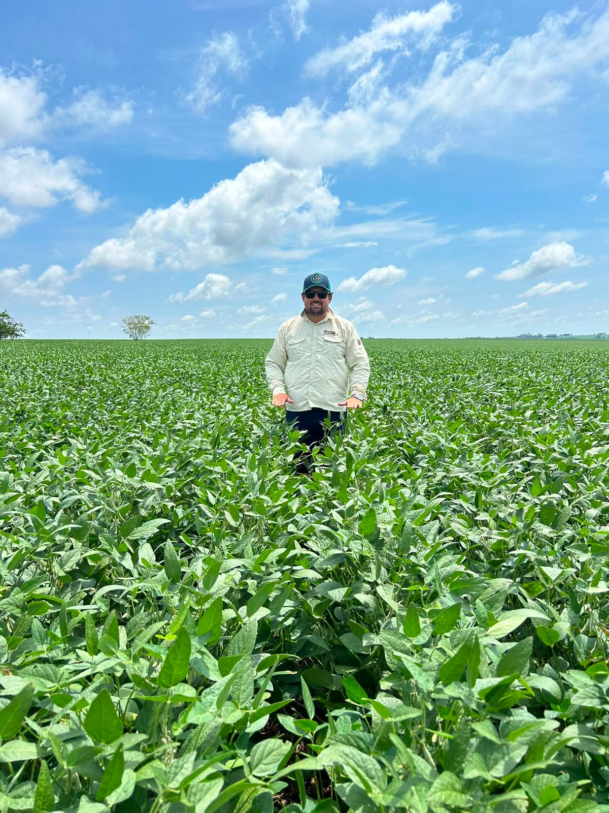 Agrônomo da Agro no Coração acompanhando lavoura